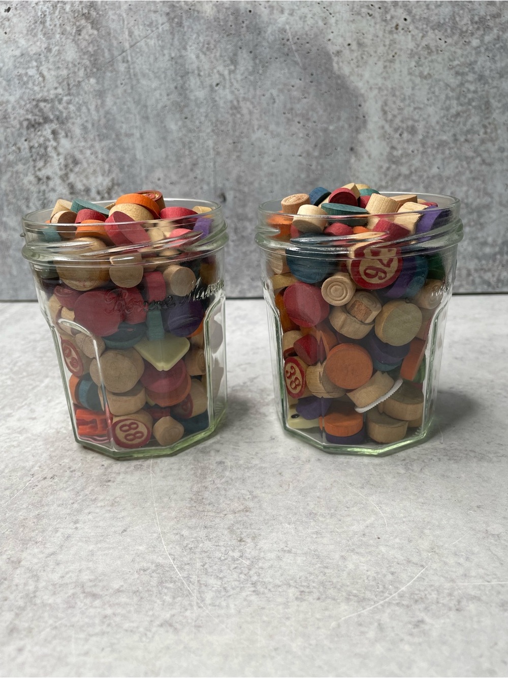 Miniature Trinket Items For Trinket Shelf Lot Toys Game Wood Vintage Tiny 2/jars